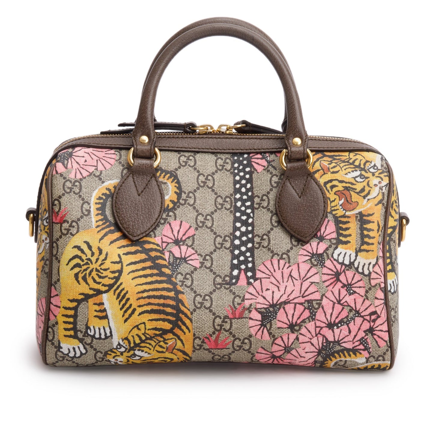 Gucci GG Supreme Monogram Bengal Web Small Boston Bag