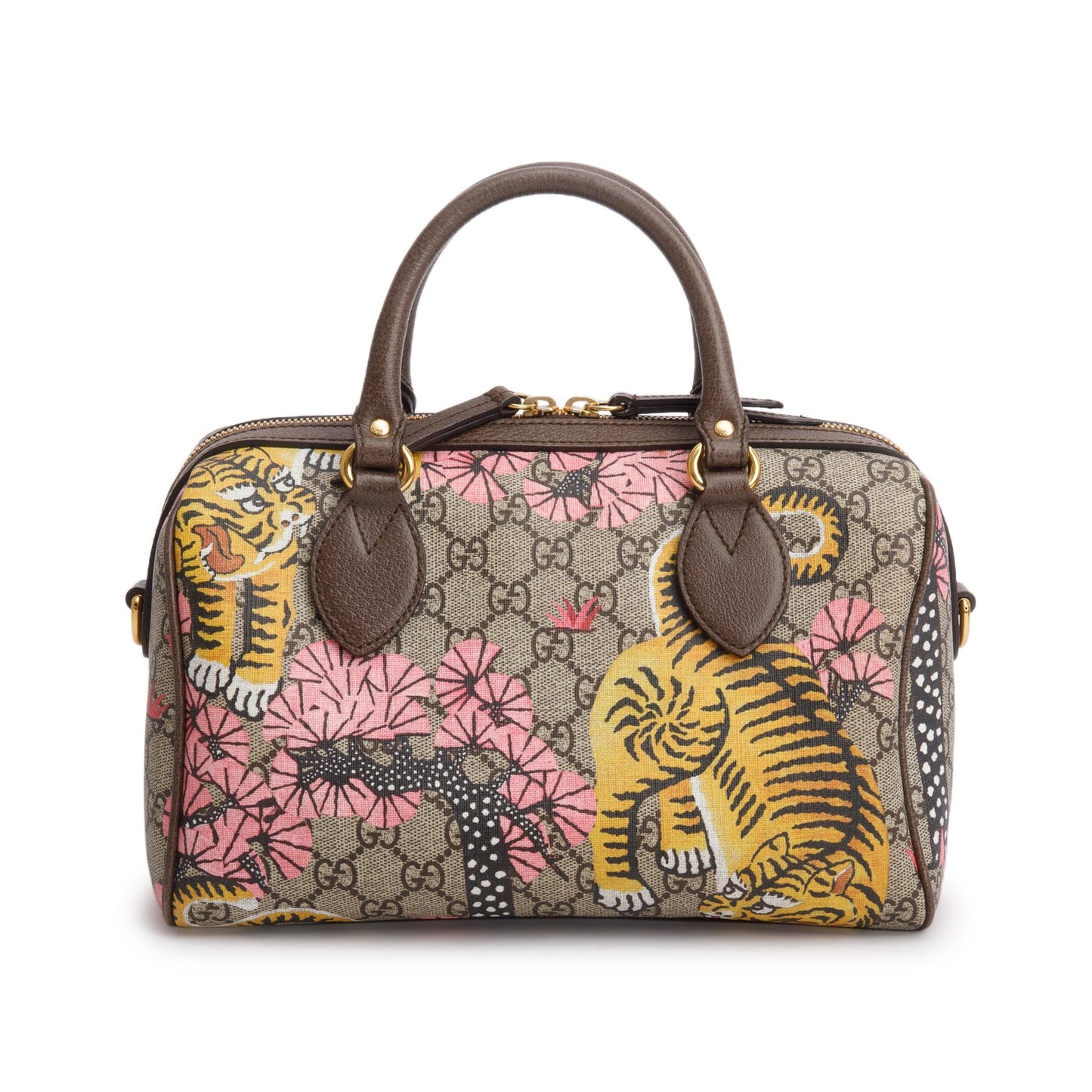 Gucci GG Supreme Monogram Bengal Web Small Boston Bag