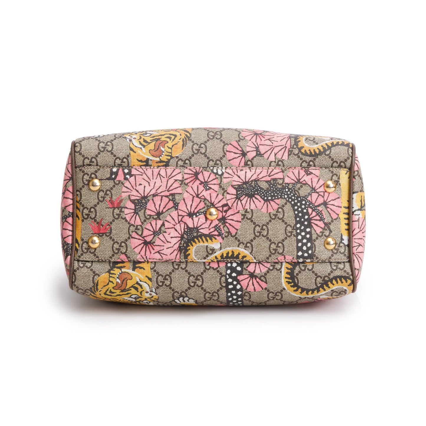 Gucci GG Supreme Monogram Bengal Web Small Boston Bag