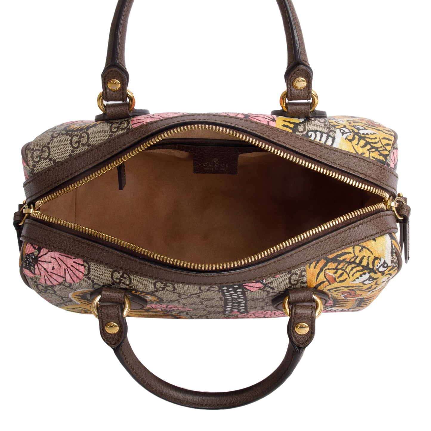 Gucci GG Supreme Monogram Bengal Web Small Boston Bag