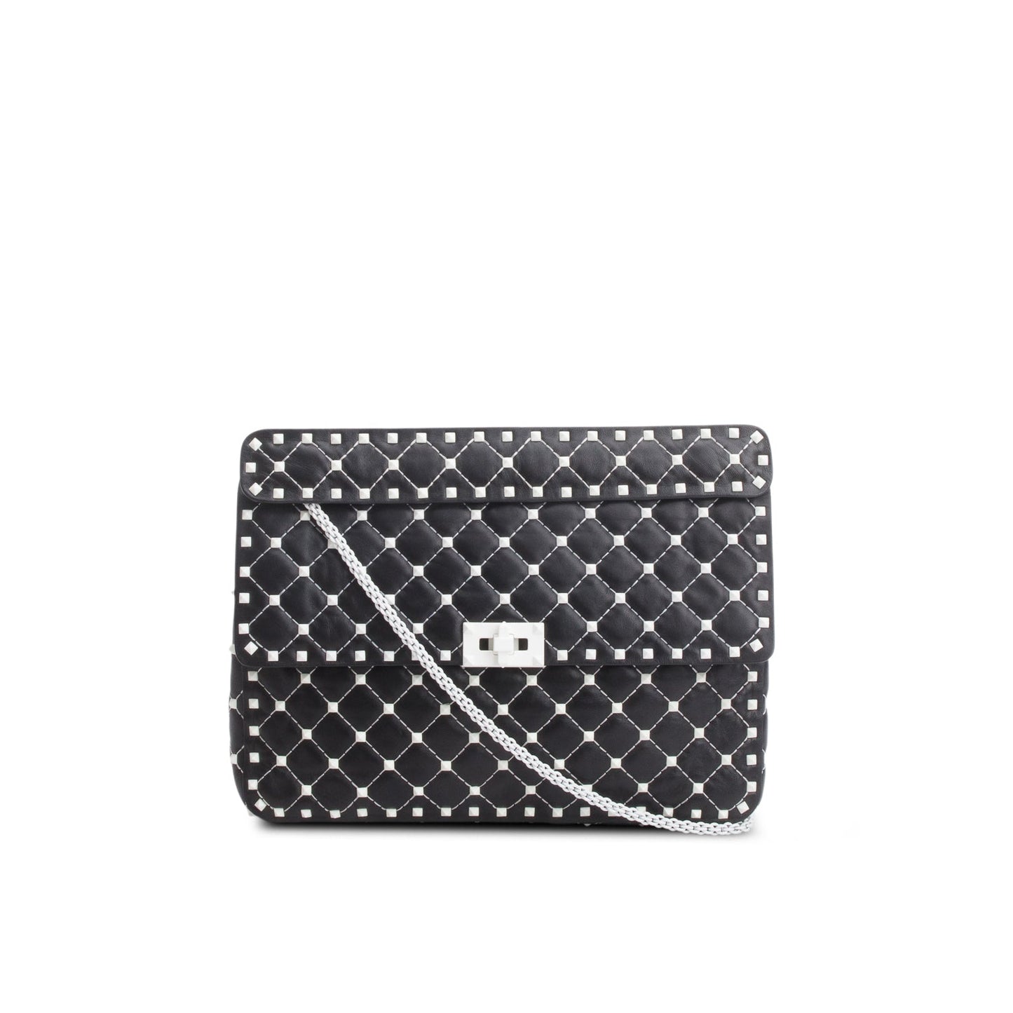 Valentino Black Nappa Leather Medium Rockstud Spike Shoulder Bag
