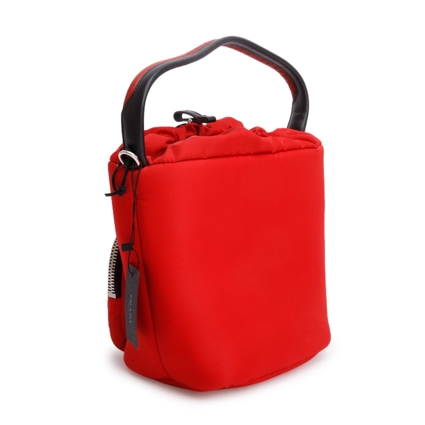 Prada Red Tessuto Nylon Cargo Pocket Bucket Bag