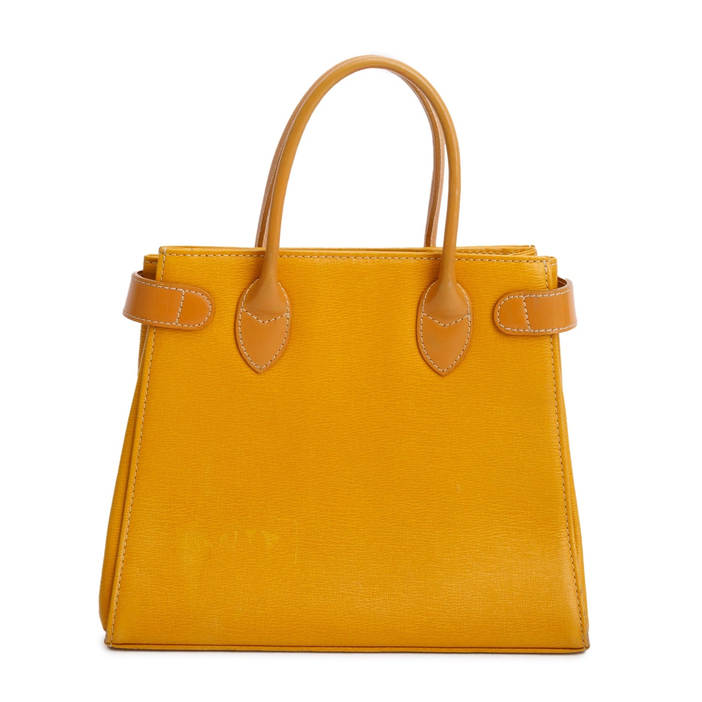Burberry Yellow Calfskin Leather Small Tote
