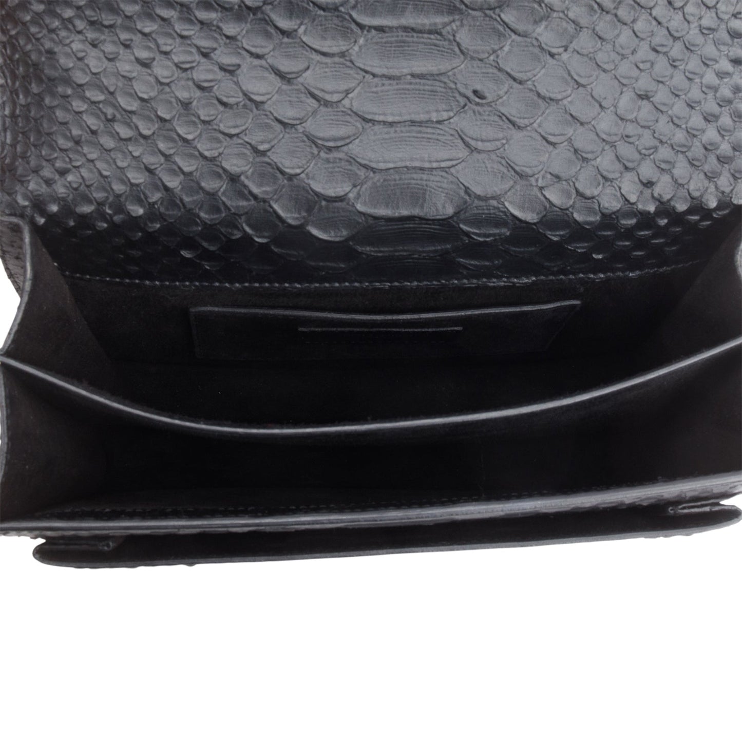 Saint Laurent So Black Python Embossed Calfskin Leather Medium Sunset Shoulder Bag
