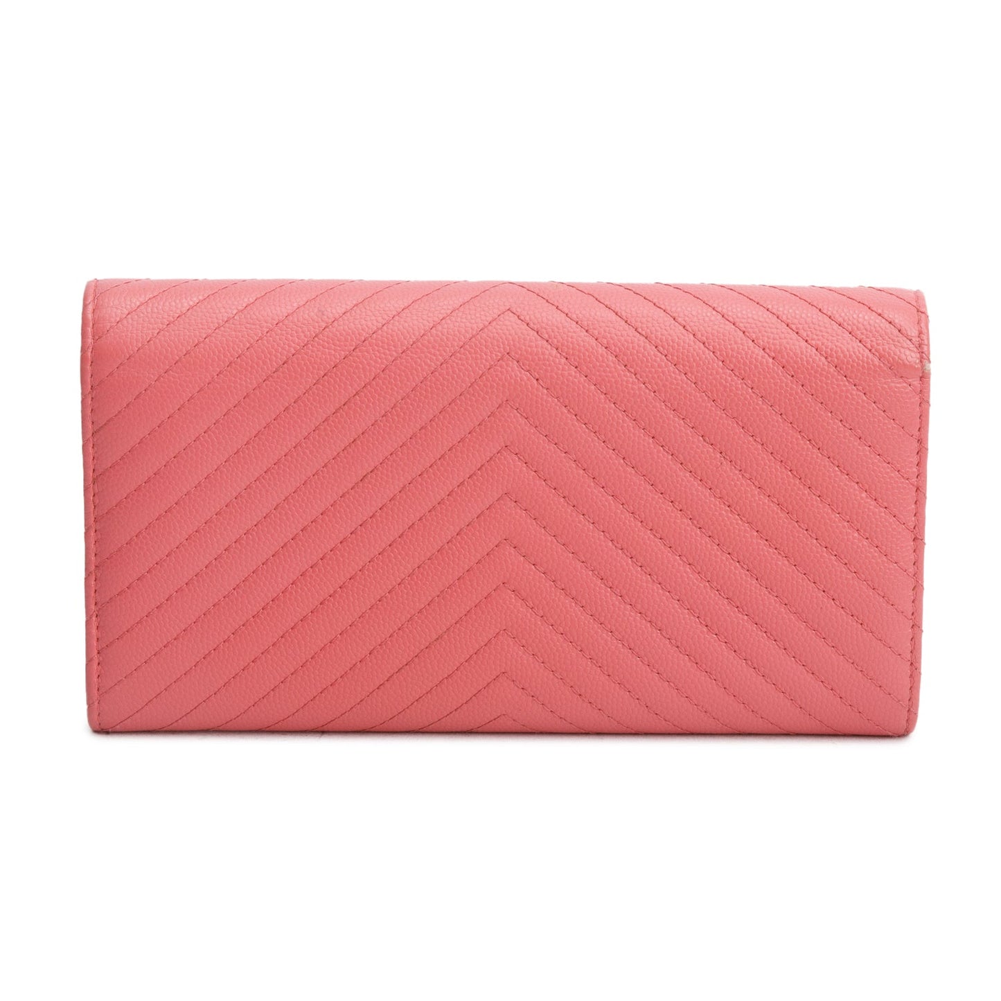 Chanel Pink Chevron Caviar Leather Classic Long Flap Wallet