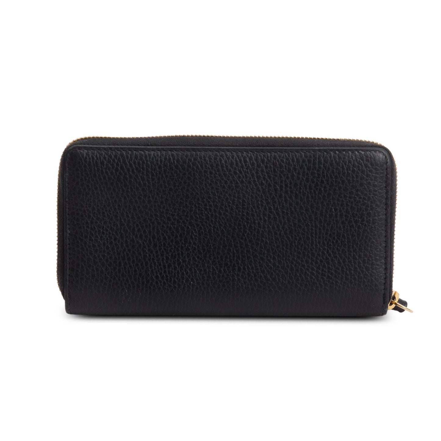 Gucci Black Calfskin Leather GG Marmont Zip Around Wallet