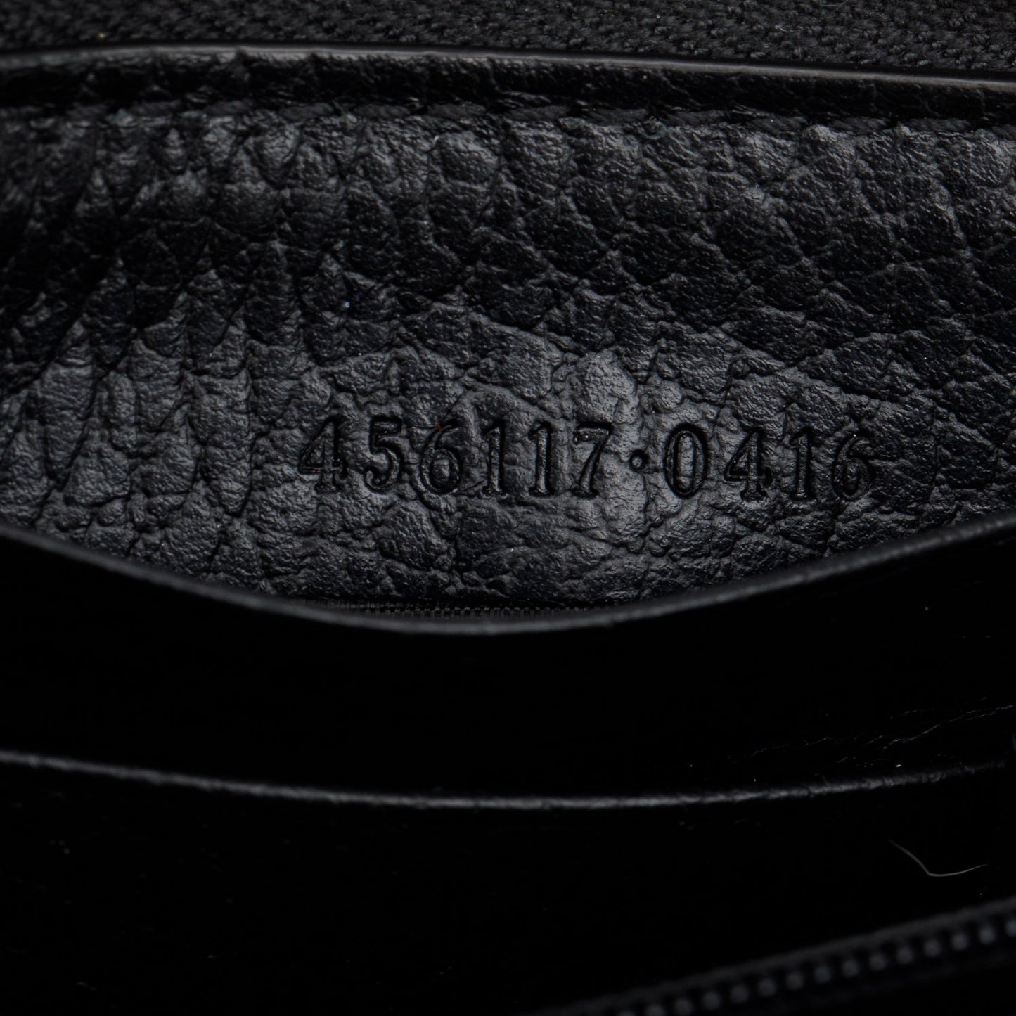 Gucci Black Calfskin Leather GG Marmont Zip Around Wallet