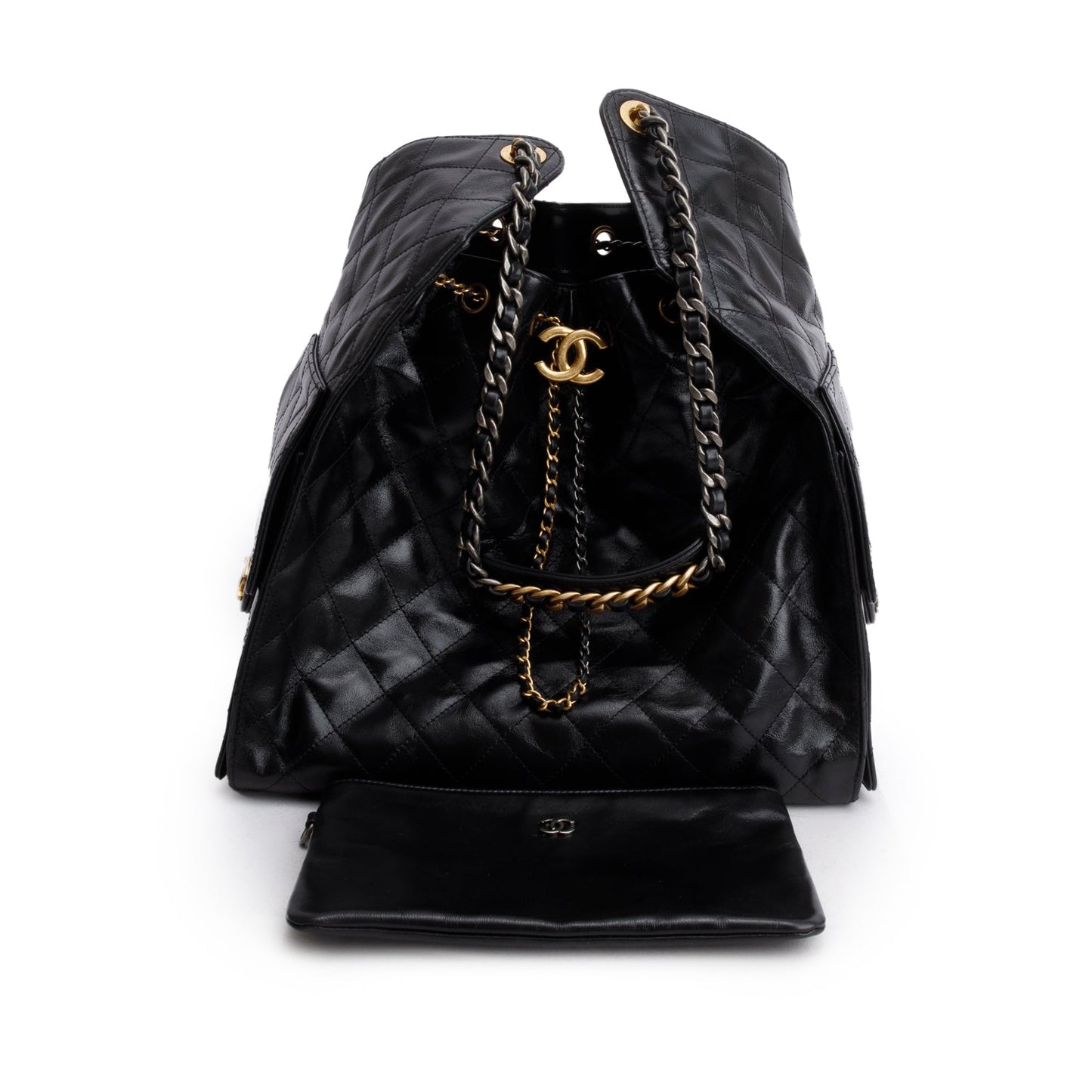 Chanel Black Grained Lambskin Medium 25 Handbag