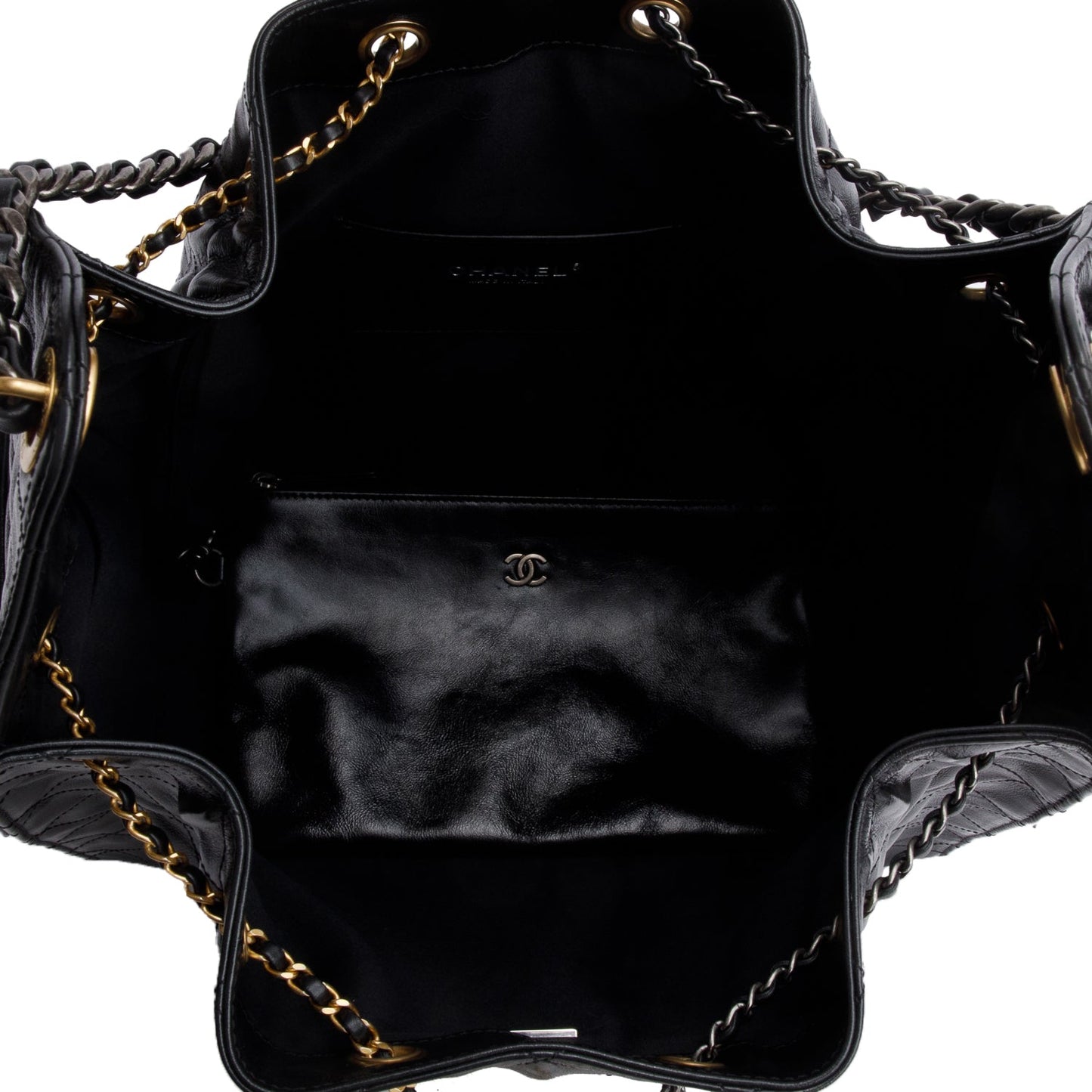 Chanel Black Grained Lambskin Medium 25 Handbag