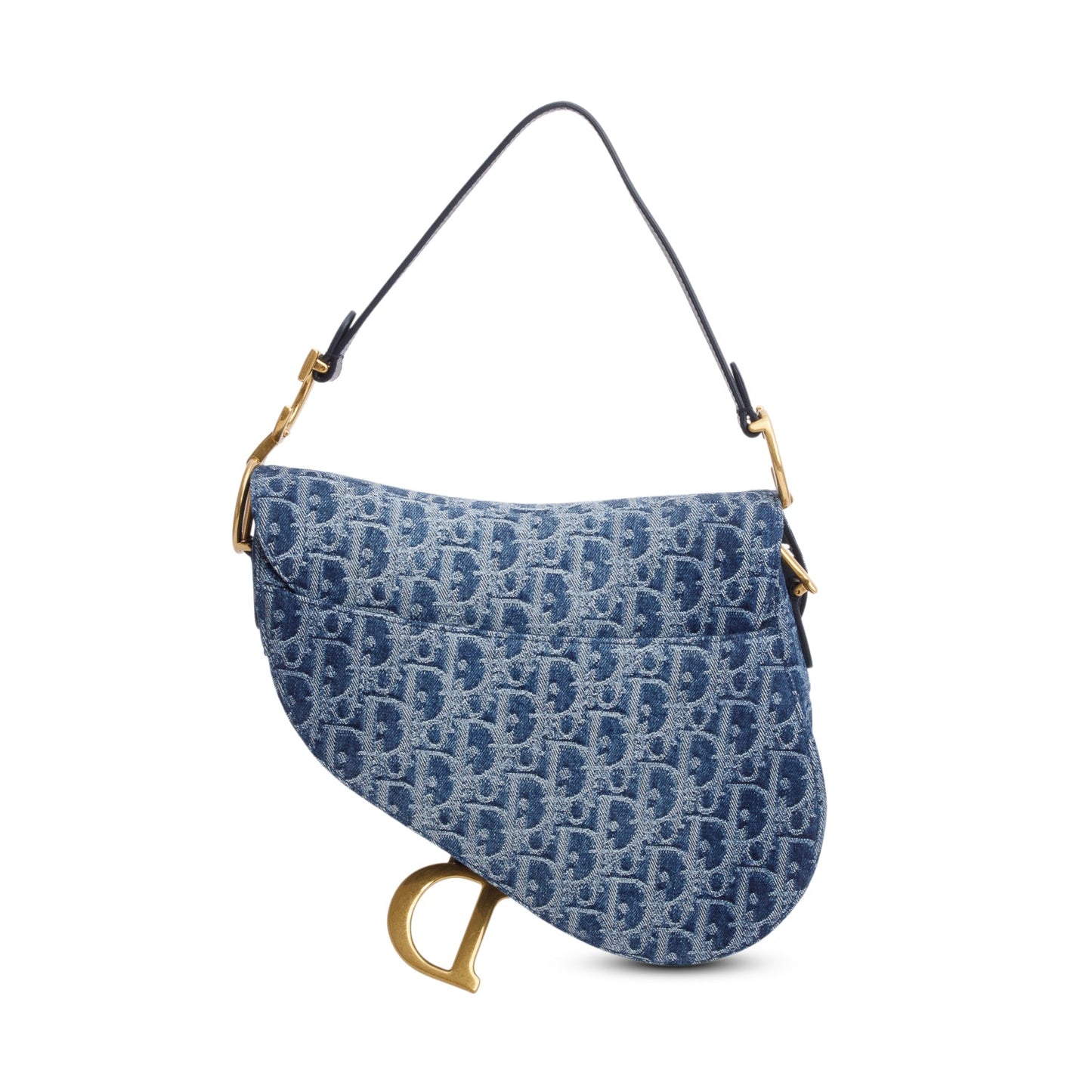 Christian Dior 2024 Blue Denim Dior Oblique Jacquard Saddle Bag