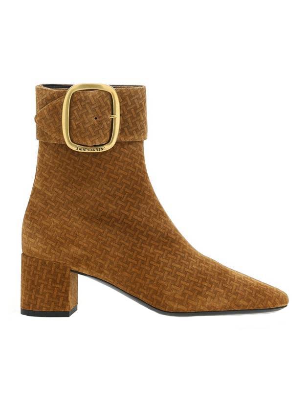 Luxury Saint Laurent Trending 2025 Pattern Buckle Chelsea Boots Brown