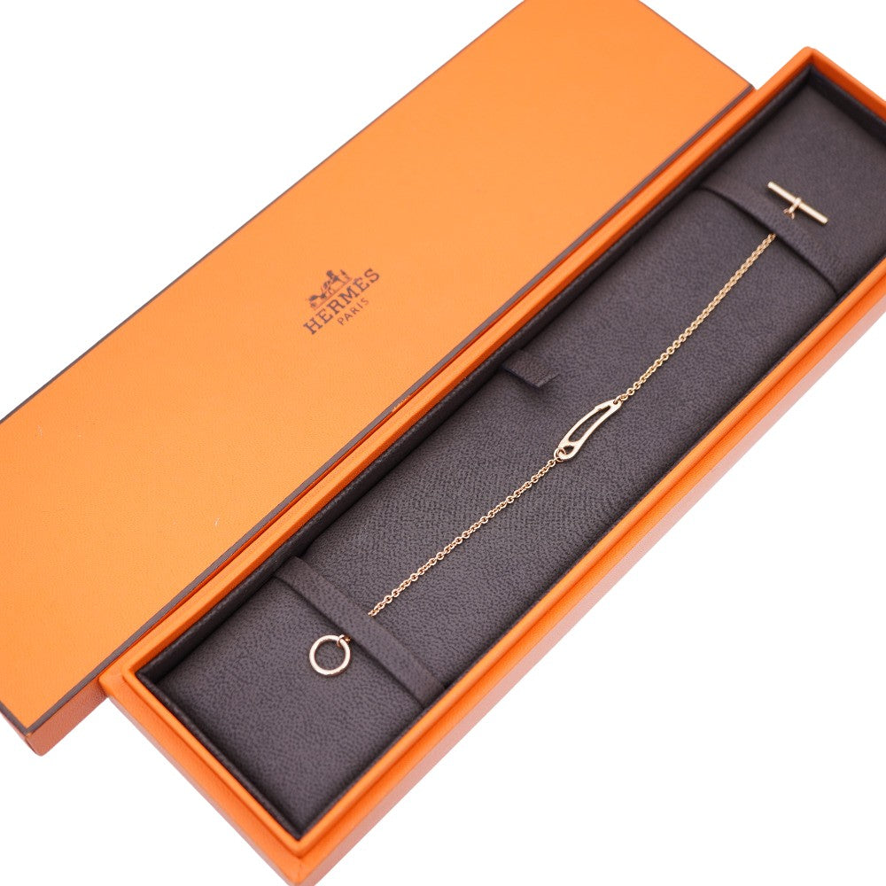 HERMES bracelet K18 Pink Gold Pink gold Chene Dunkle Mini Punk Women SH