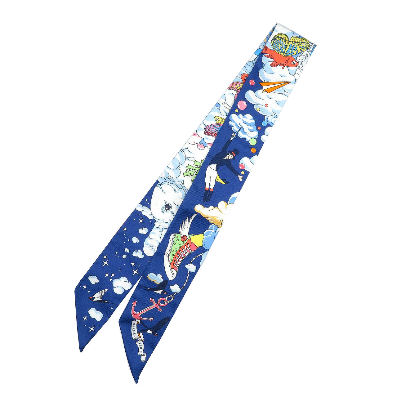 HERMES scarf silk Marin Twilly Women