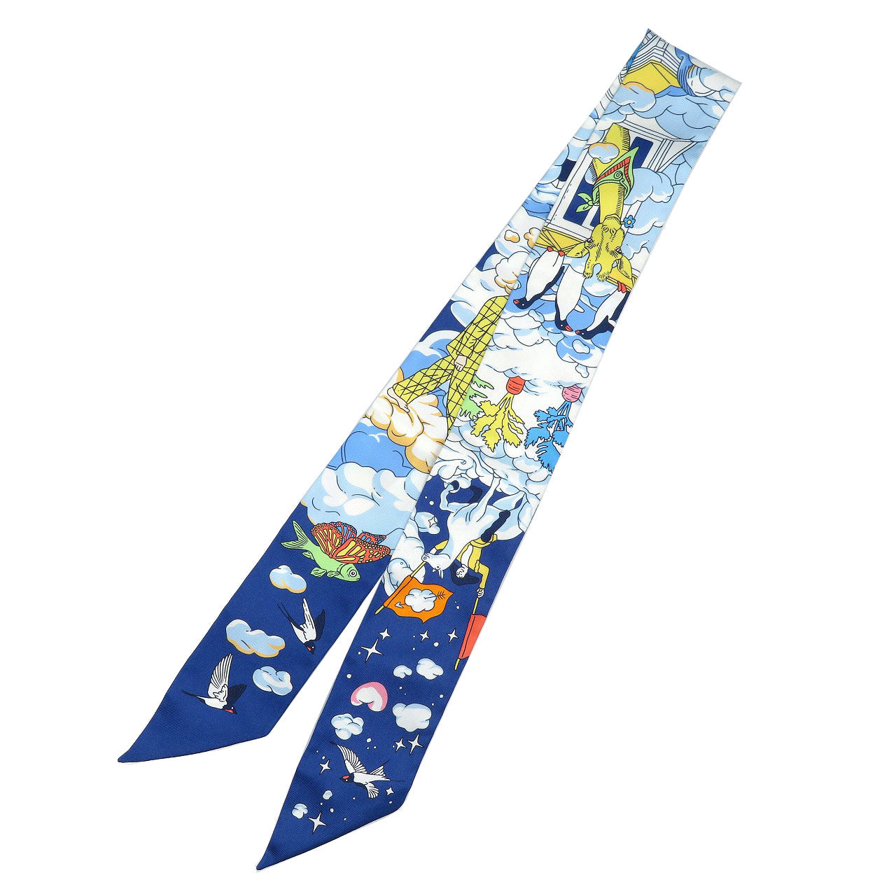 HERMES scarf silk Marin Twilly Women