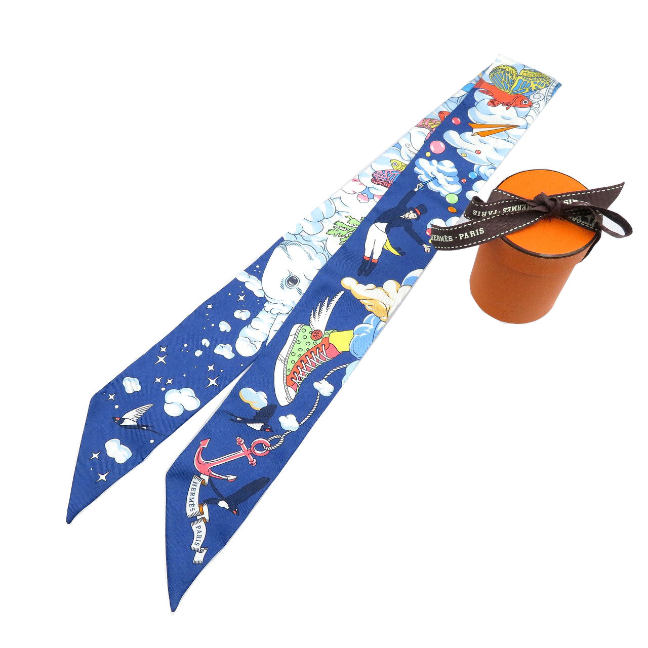 HERMES scarf silk Marin Twilly Women