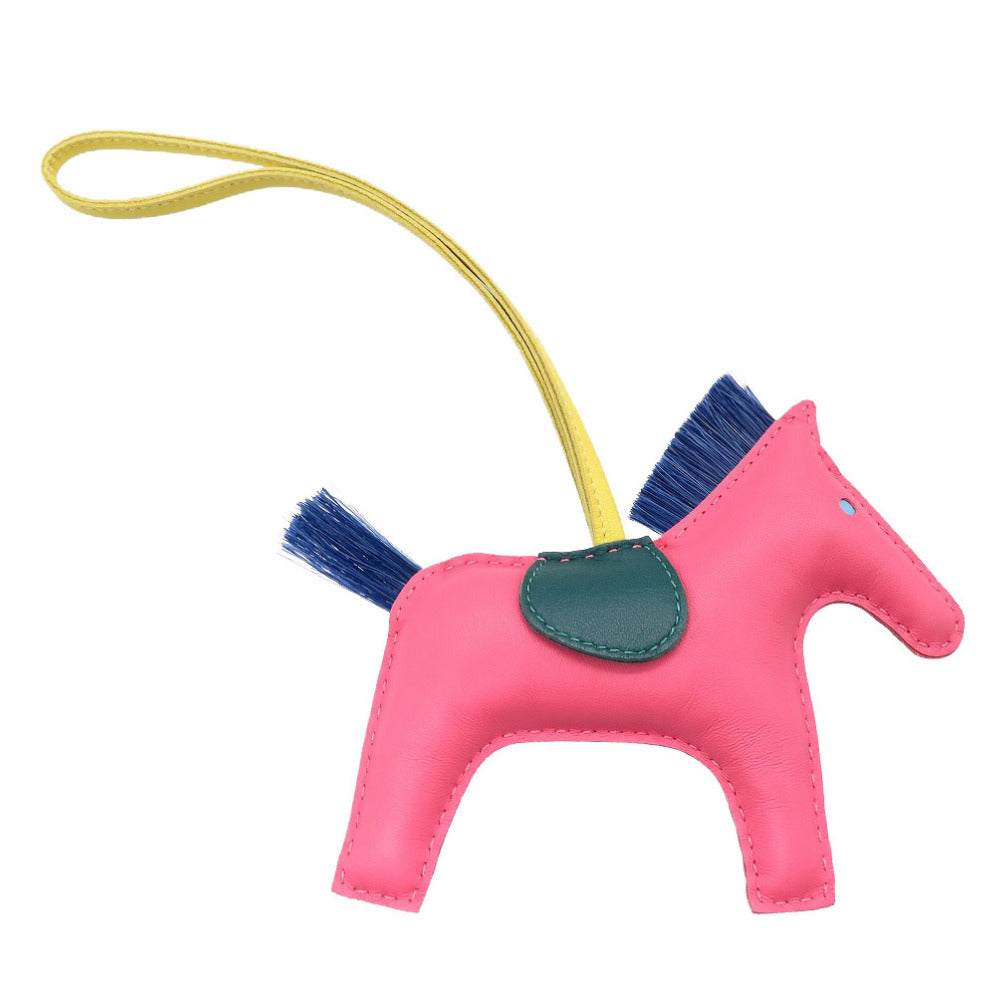 HERMES key ring leather Rose azare Rodeo MM Women