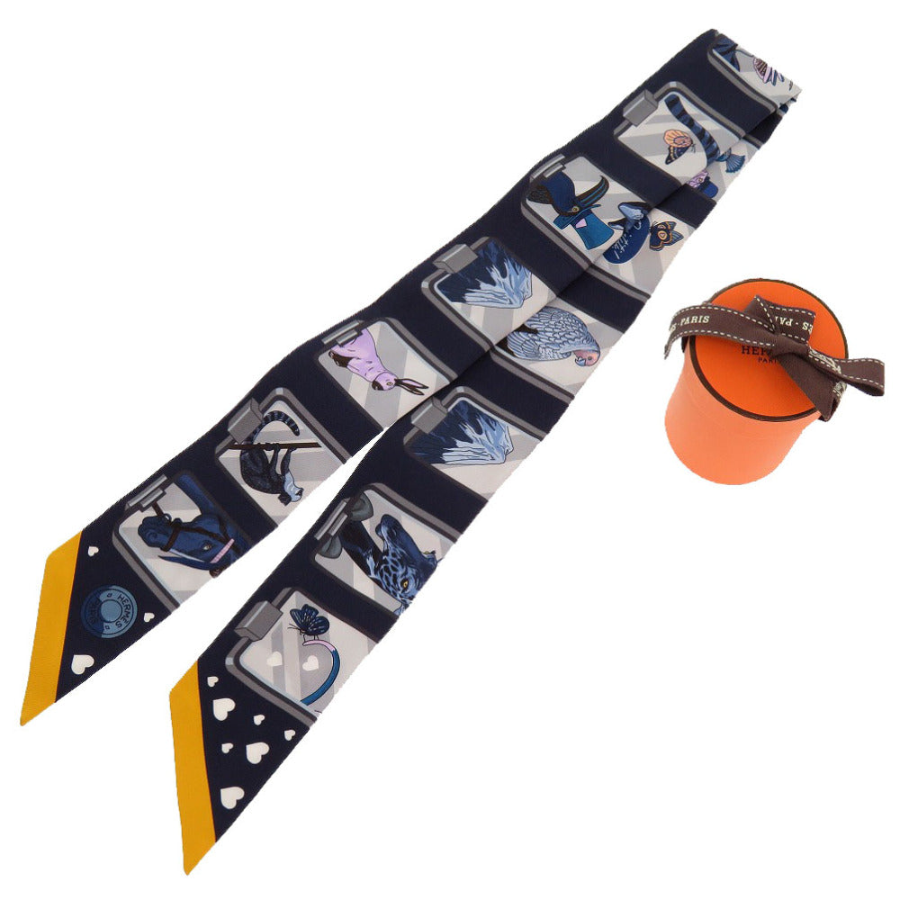 HERMES scarf silk Marin Twilly Story Women