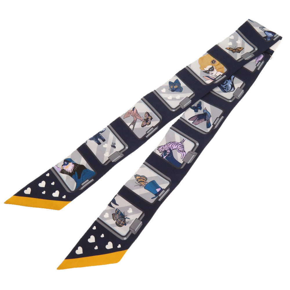 HERMES scarf silk Marin Twilly Story Women