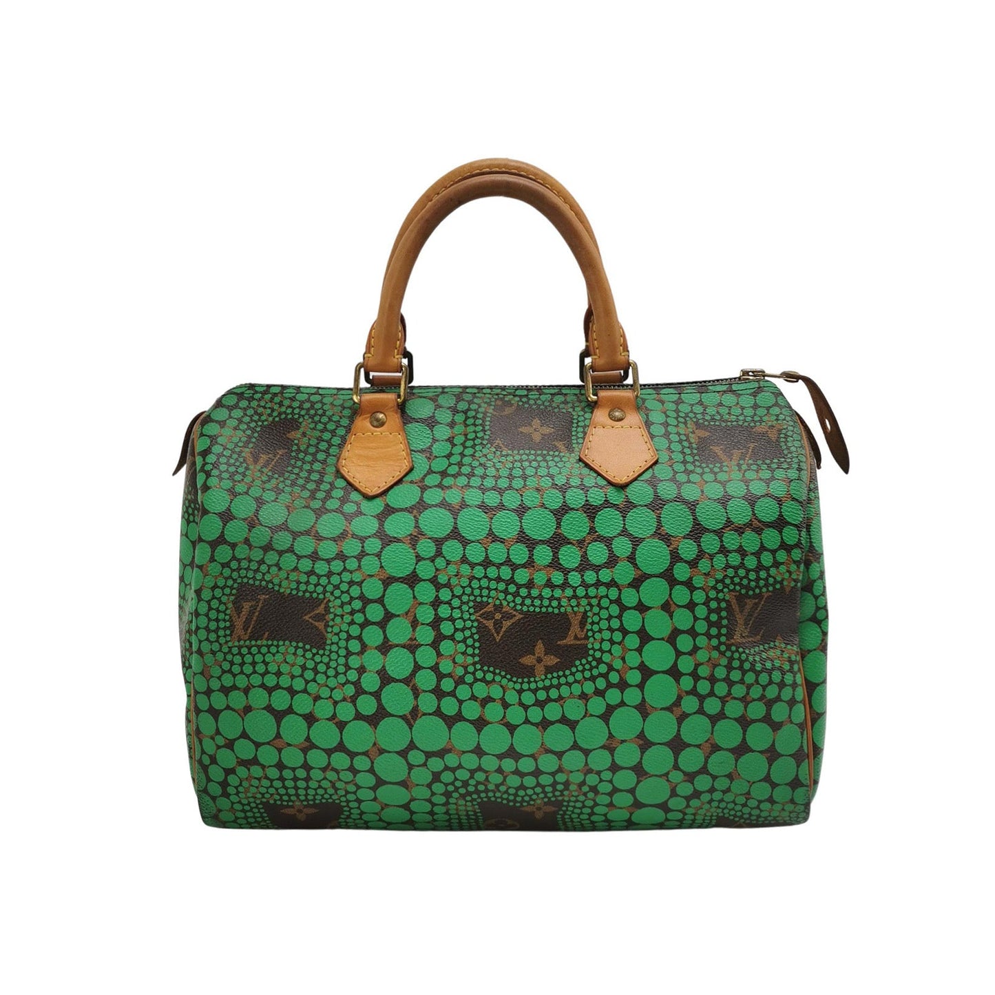 Louis Vuitton Kusama Town Speedy 30 Green Top Handle Bag