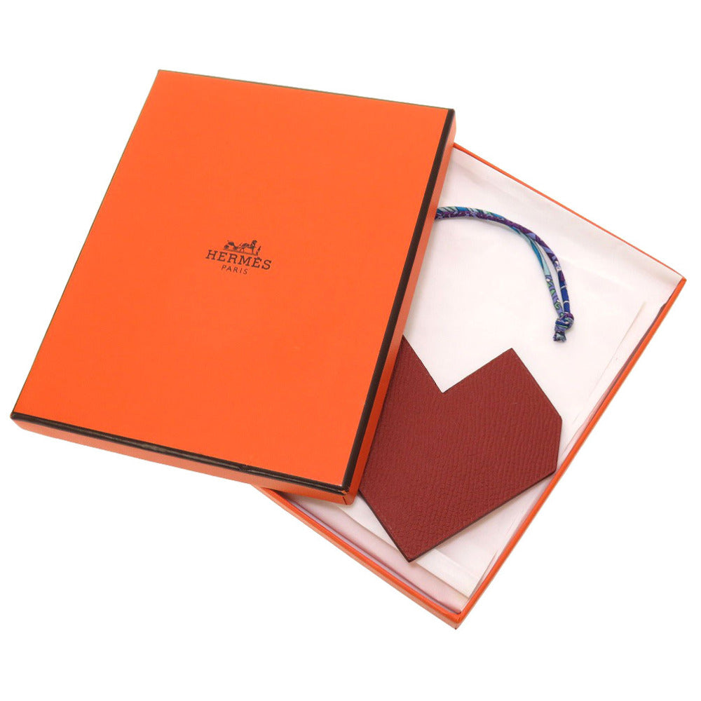 HERMES key ring Togo Brick Petite Ash Heart Women