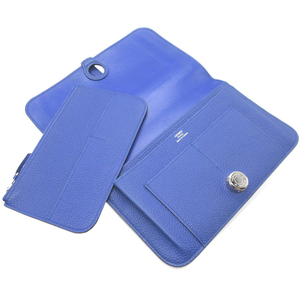 HERMES Long Wallet Purse Togo Blue Electric Dogon GM Women(Unisex)