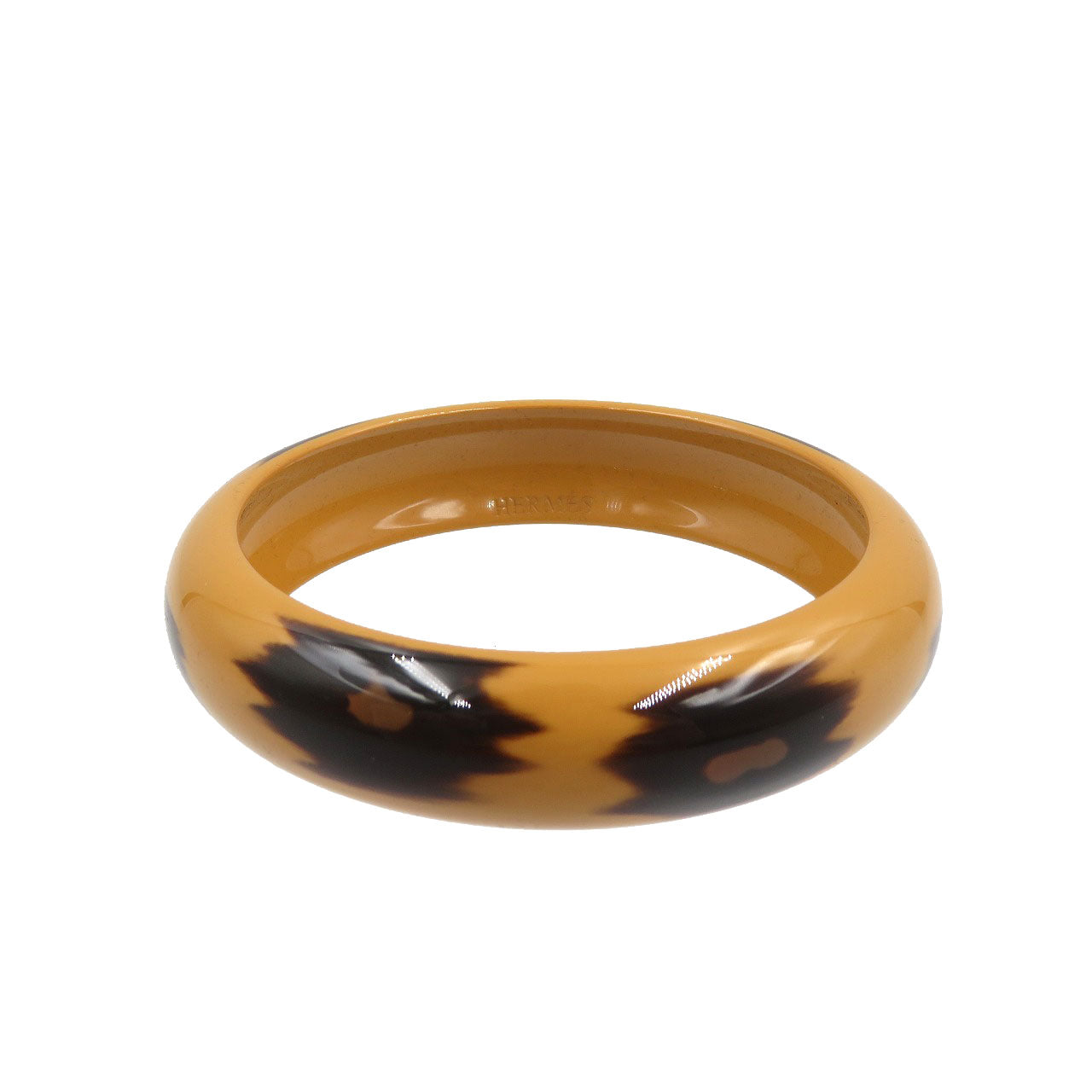 HERMES Bangle lacquer Brown Lacquerwood Women