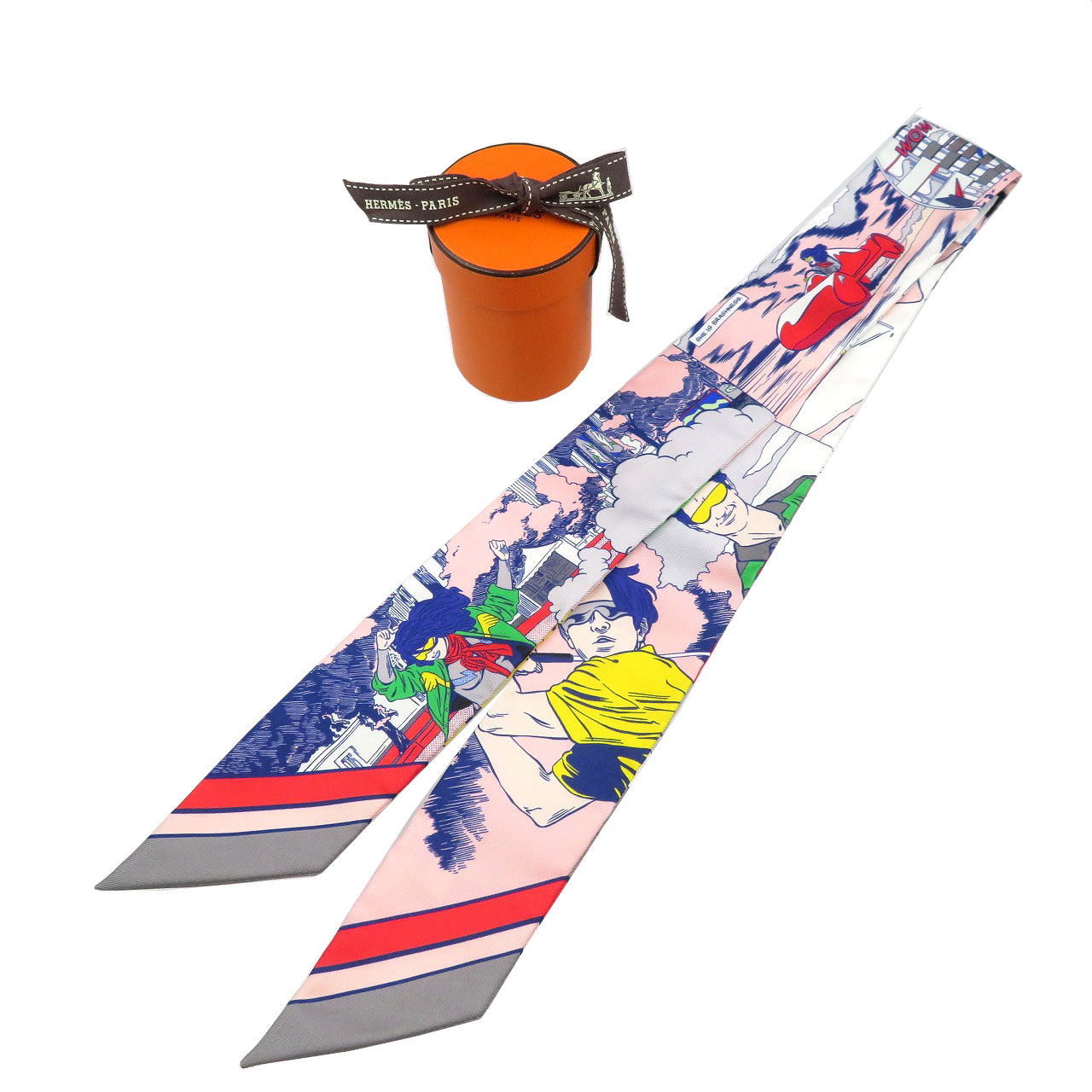 HERMES scarf 063463S silk grease Twilly Women