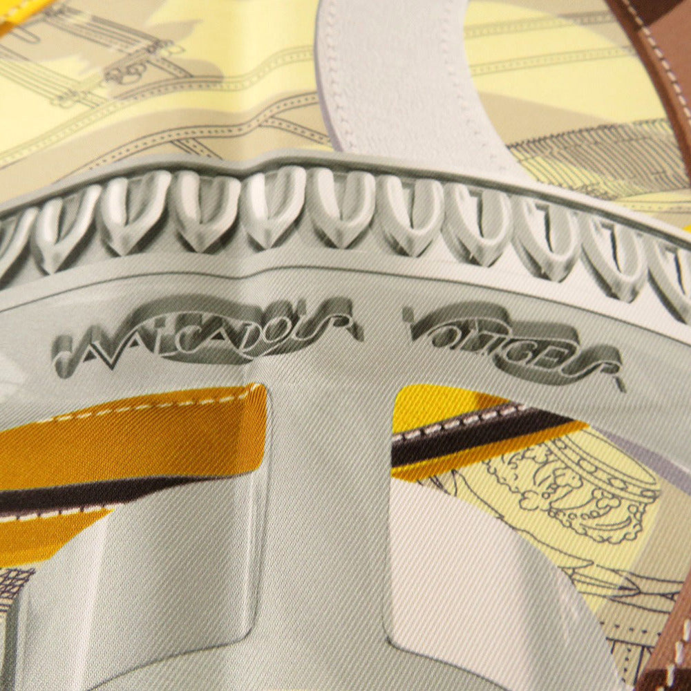 HERMES scarf silk yellow Carre90 CAVALCODOUR VOLTIGEUR Women
