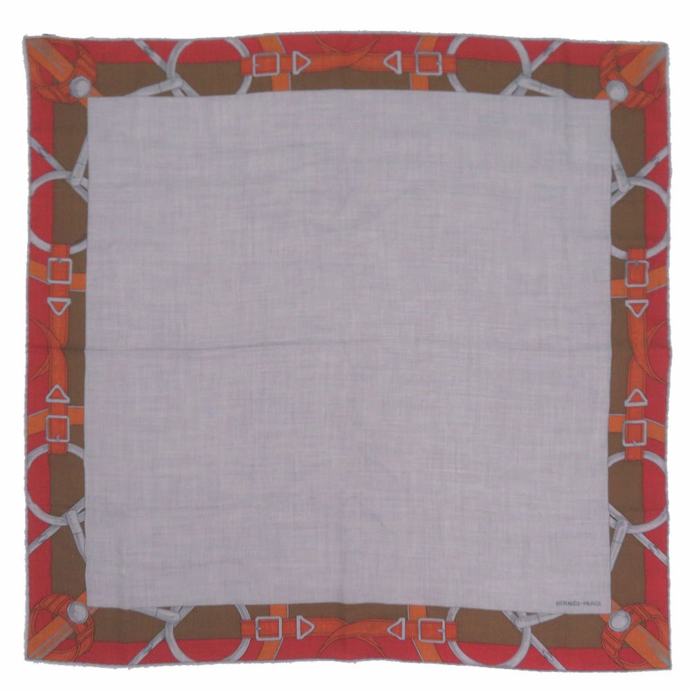 HERMES scarf Cashmere, Silk Purple x Wine Red Carre90 ENCADRE EPERON D'OR Women