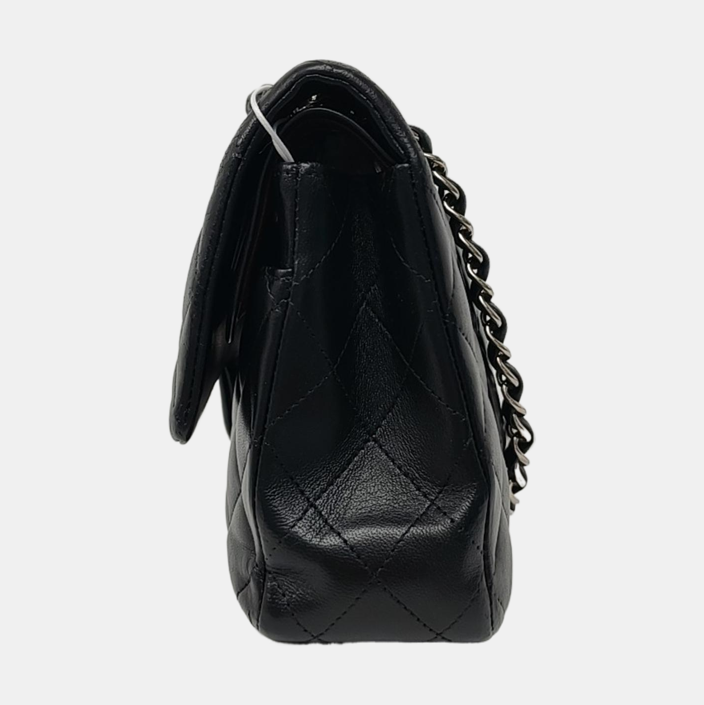 Chanel Timeless Classic Flap Medium Black Lambskin Leather Silver Hardware 2017