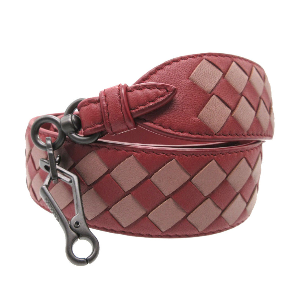 BOTTEGAVENETA Shoulder strap 563992 leather Red INTRECCIATO unisex(Unisex)