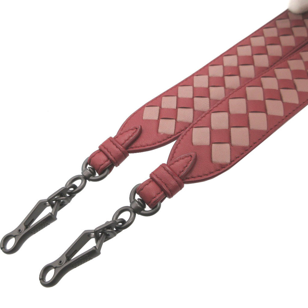 BOTTEGAVENETA Shoulder strap 563992 leather Red INTRECCIATO unisex(Unisex)