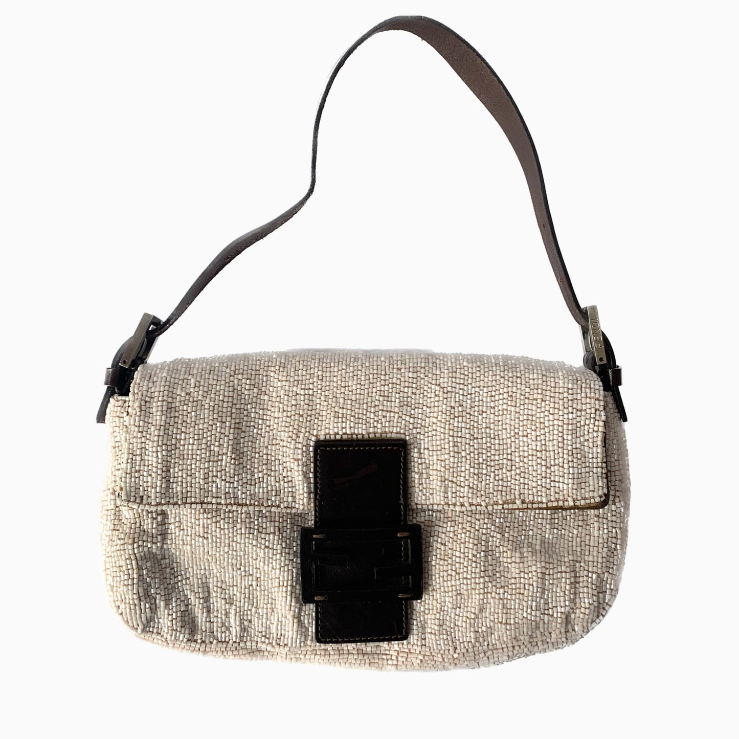 FENDI Baguette White beads