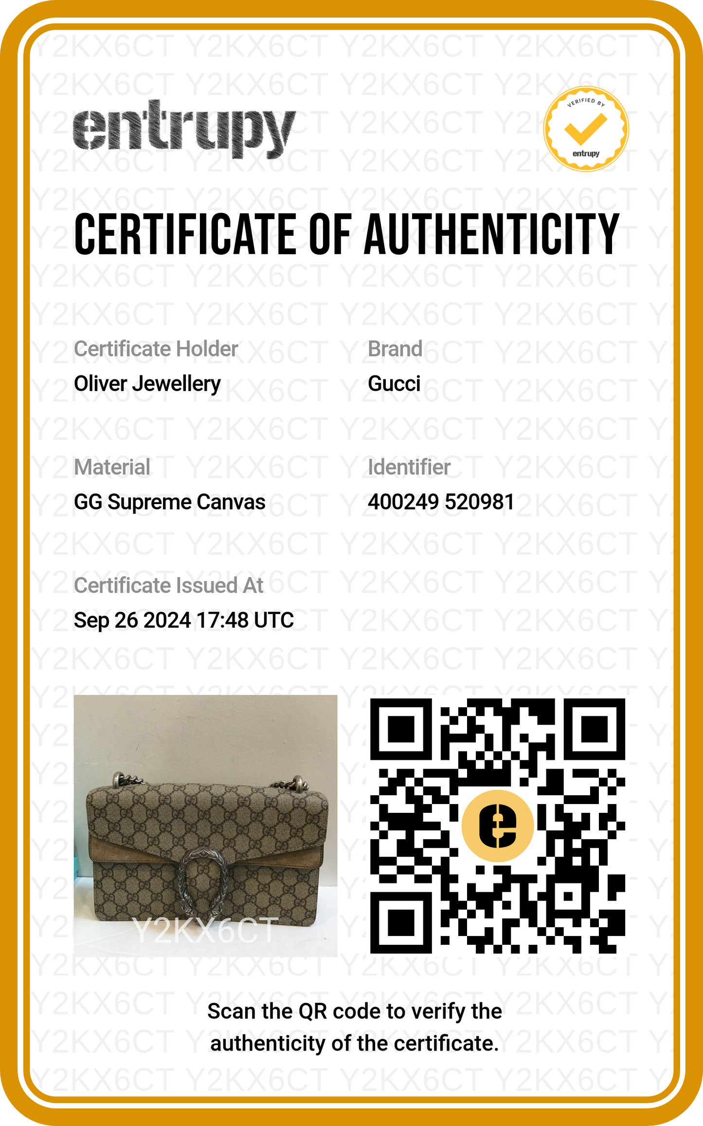 Gucci GG Supreme Small Dionysus Shoulder Bag