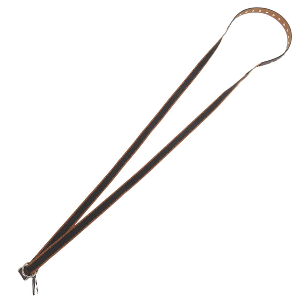 HERMES Necklace Canvas, Leather Brown type Carnaby