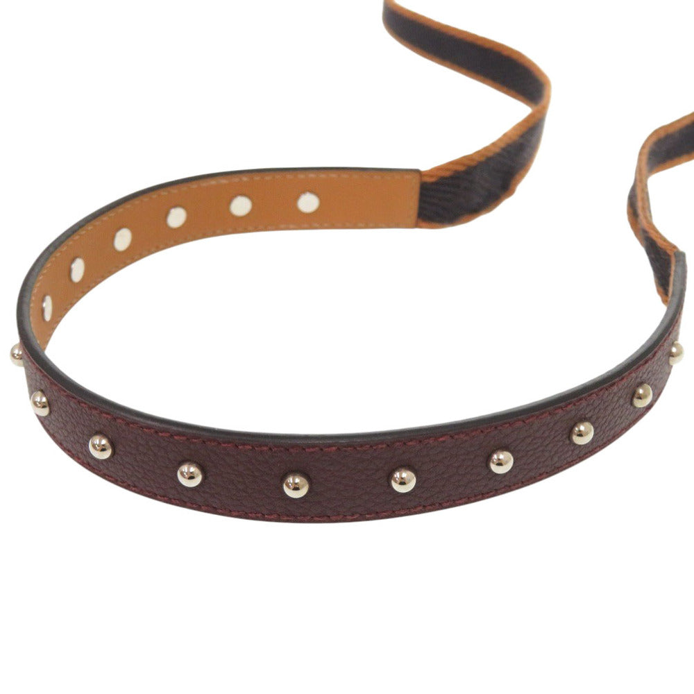 HERMES Necklace Canvas, Leather Brown type Carnaby