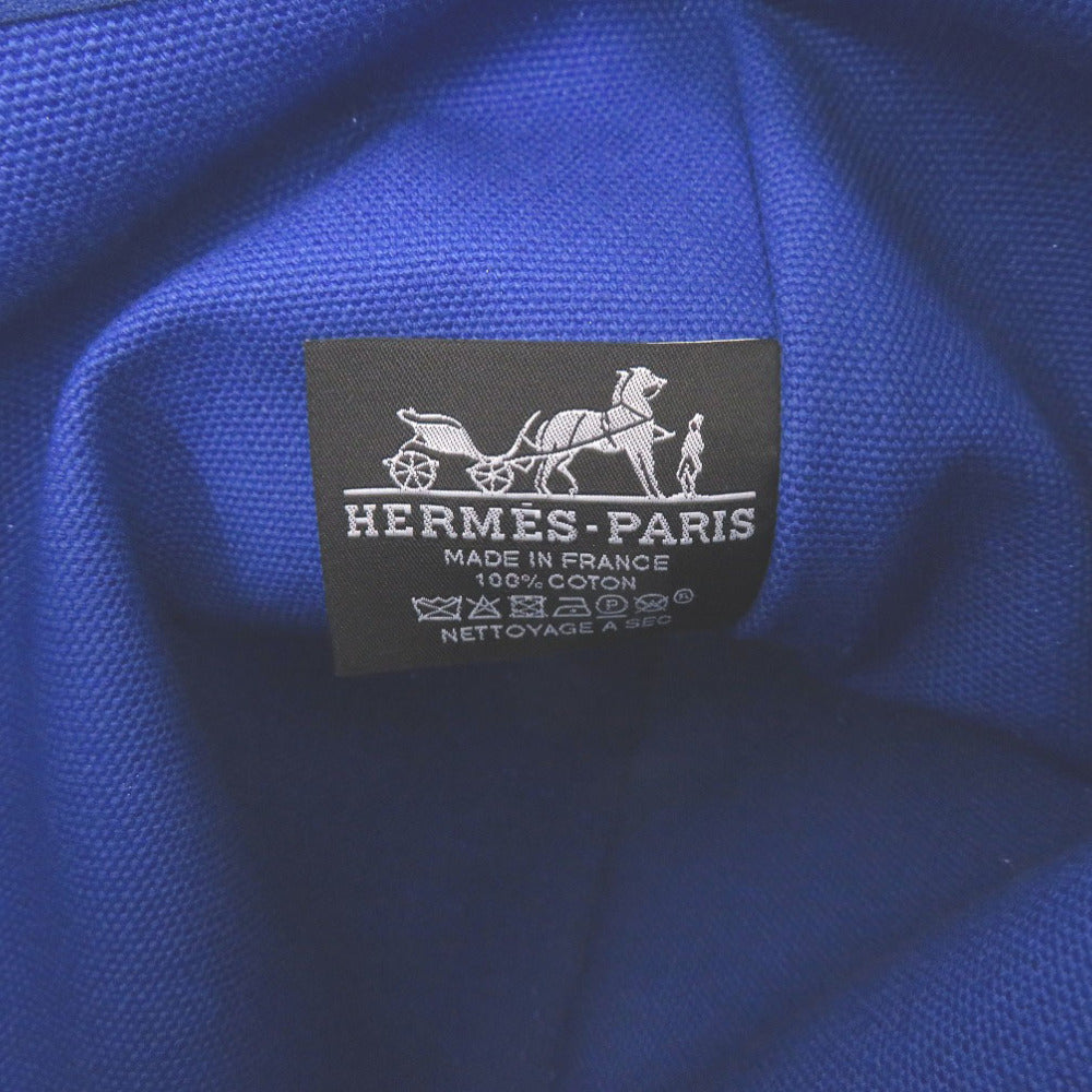 HERMES Pouch Cotton canvas blue Flat Pouch MM Women