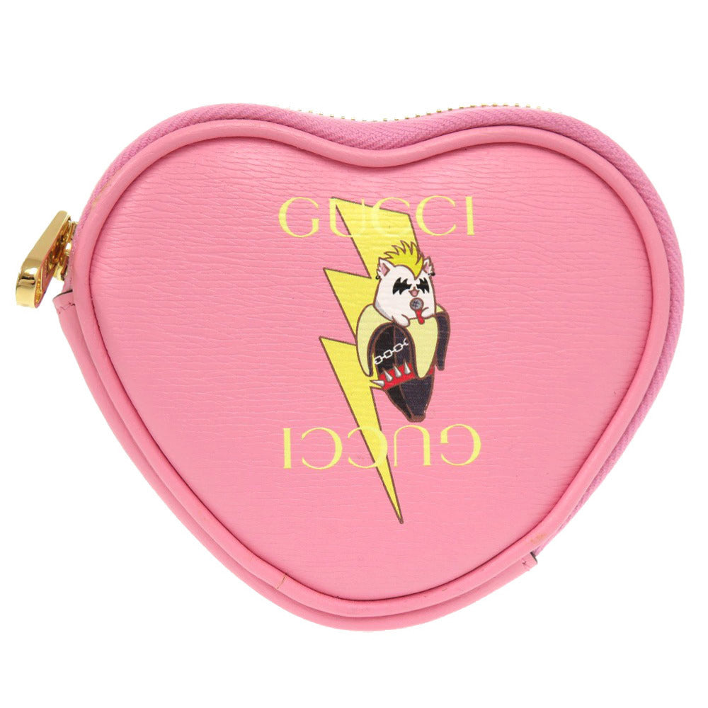 GUCCI Coin case 701062 leather pink x Banana Women