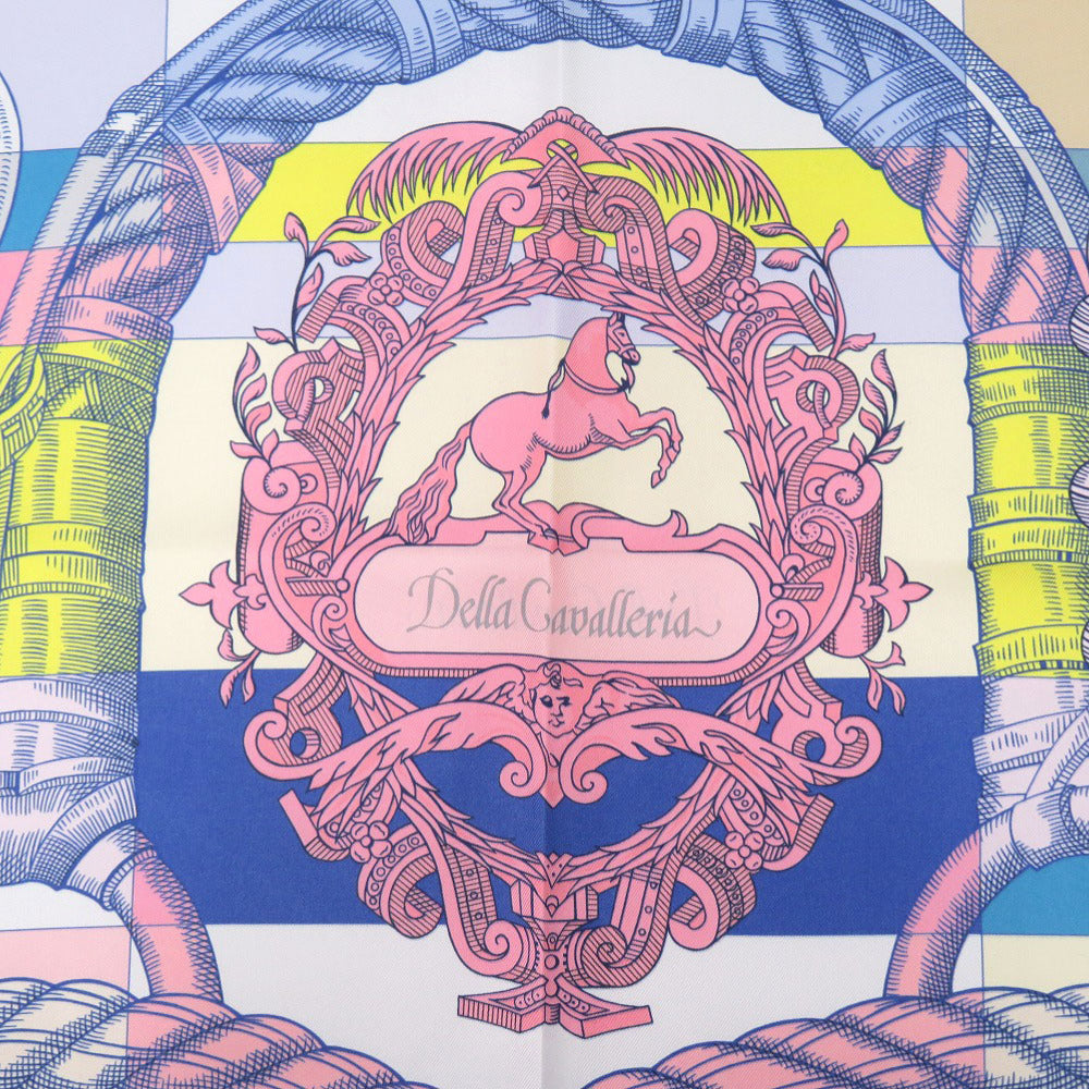 HERMES scarf silk pink Carre90 Double Face Della Cavalleria Women