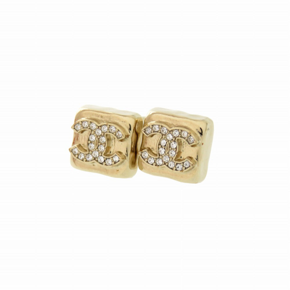 CHANEL Pierce Stone, Metal gold COCO Mark Square Women