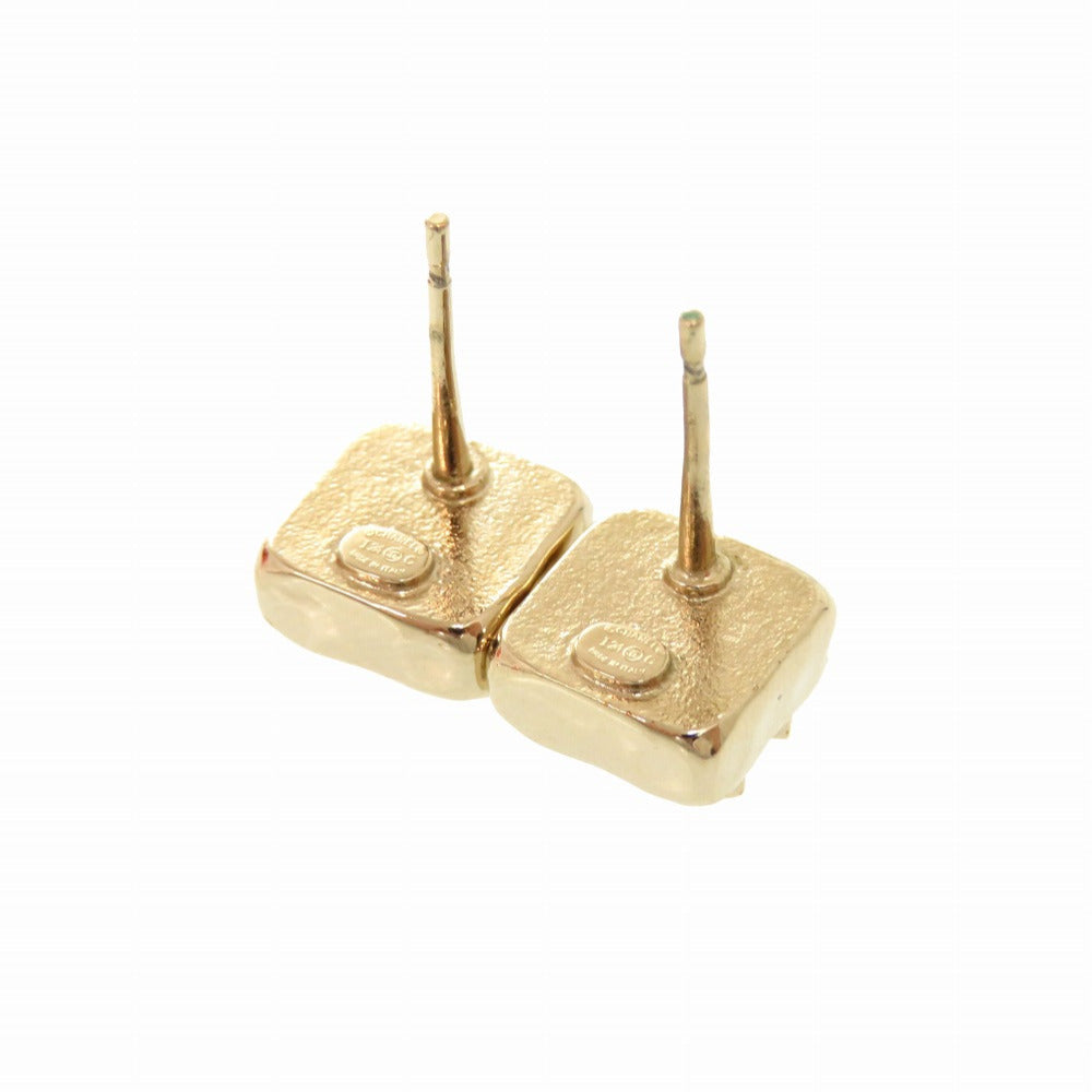 CHANEL Pierce Stone, Metal gold COCO Mark Square Women