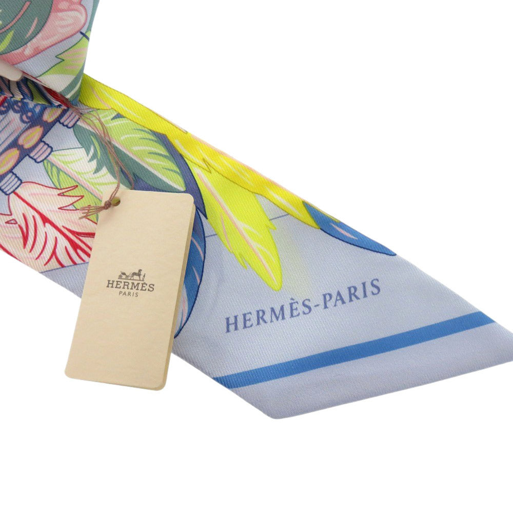 HERMES scarf silk Blue Ciel Twilly Dance Pacific Women