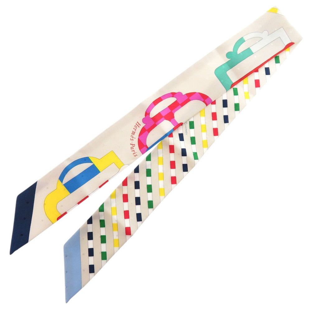 HERMES scarf silk Kle Twilly Bouclerie Moderne Modern Buckle Women