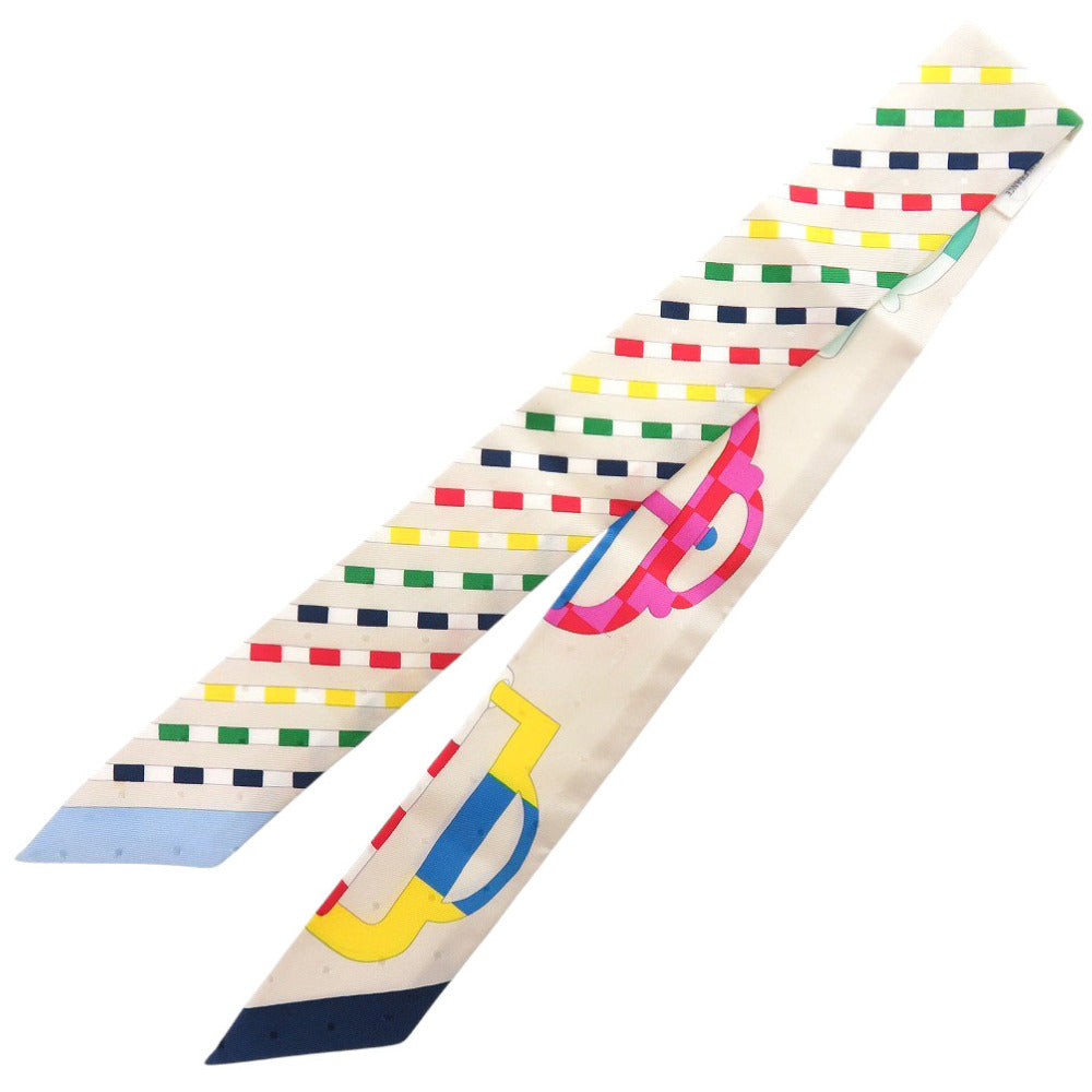 HERMES scarf silk Kle Twilly Bouclerie Moderne Modern Buckle Women