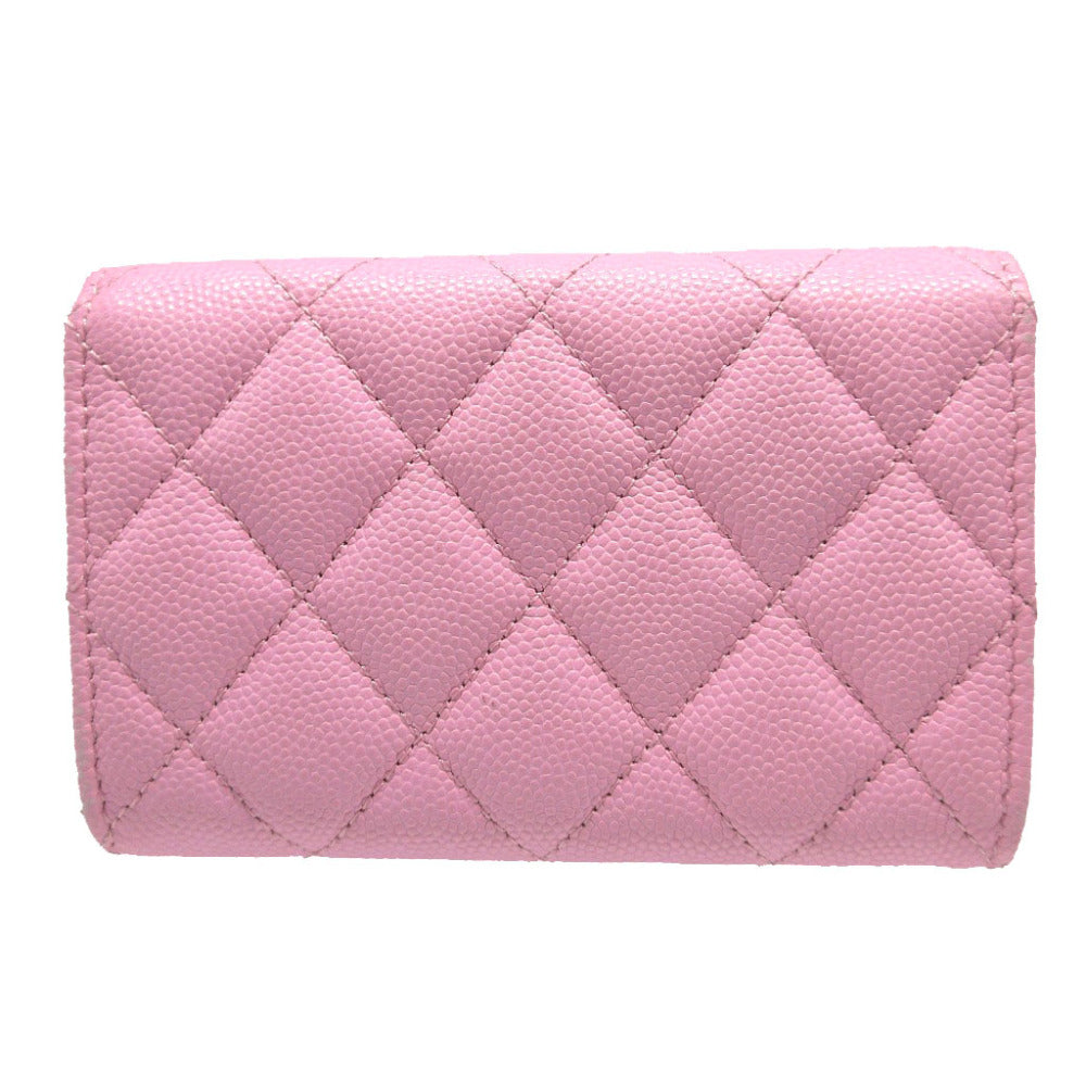 CHANEL Card Case AP3187 Caviar skin pink COCO Mark Matrasse Women
