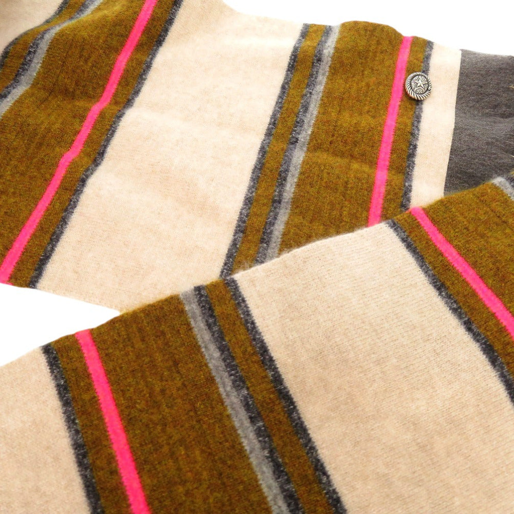 CHANEL Scarf cashmere multicolor Embellished striped cashmere scarf Women