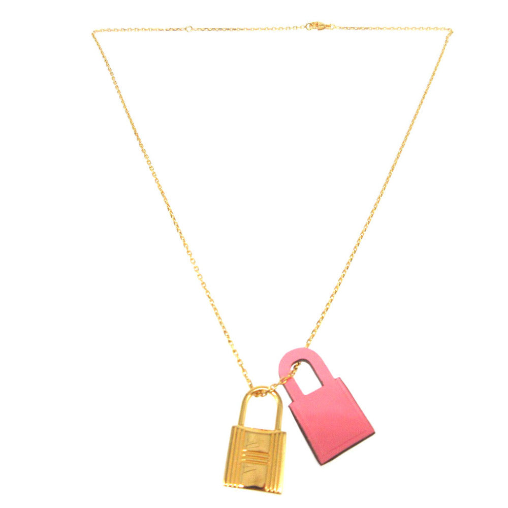HERMES Necklace Vaux Swift, Gold Plated Rose azare Cadena motif O'Kelly PM Women