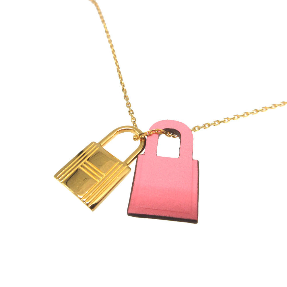 HERMES Necklace Vaux Swift, Gold Plated Rose azare Cadena motif O'Kelly PM Women