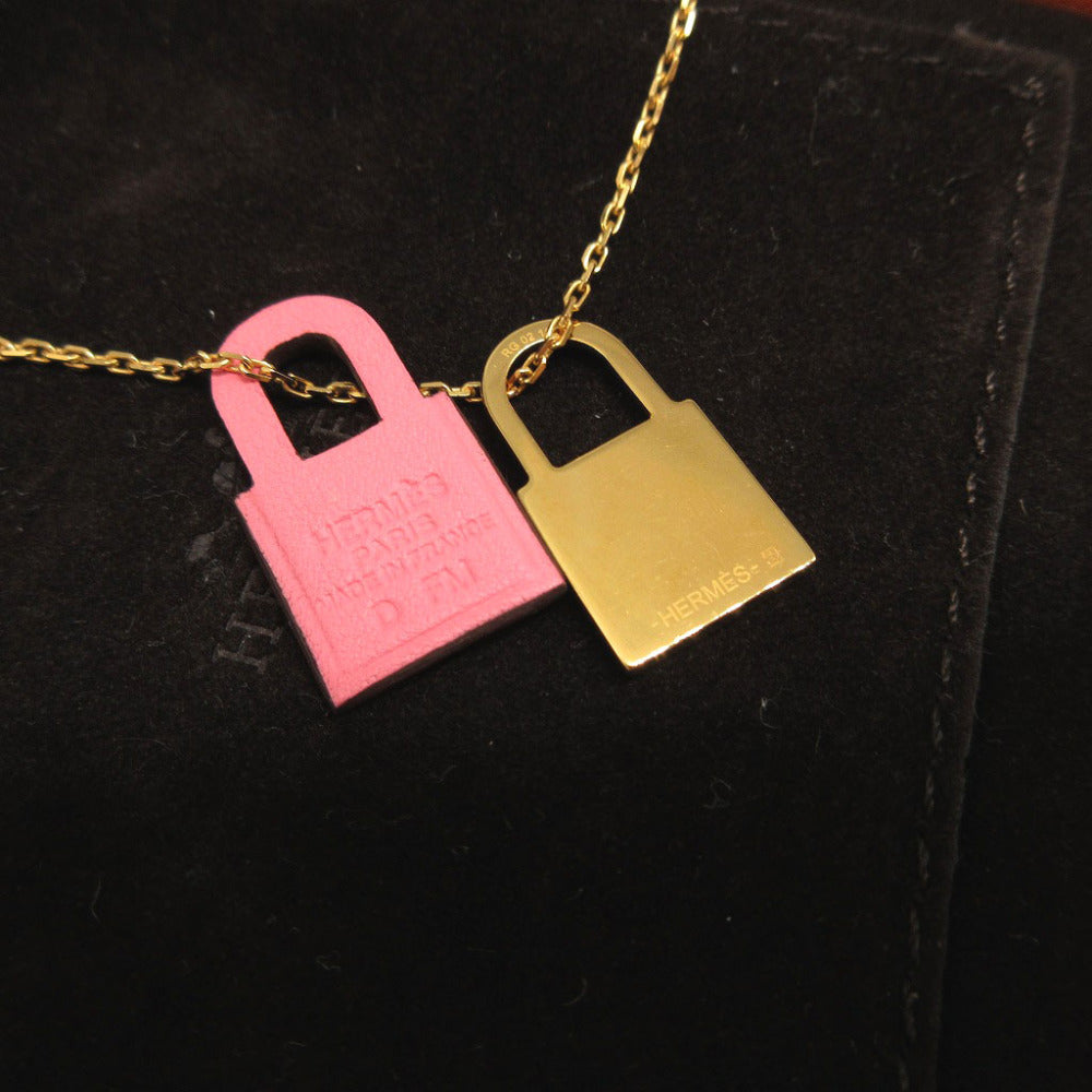 HERMES Necklace Vaux Swift, Gold Plated Rose azare Cadena motif O'Kelly PM Women