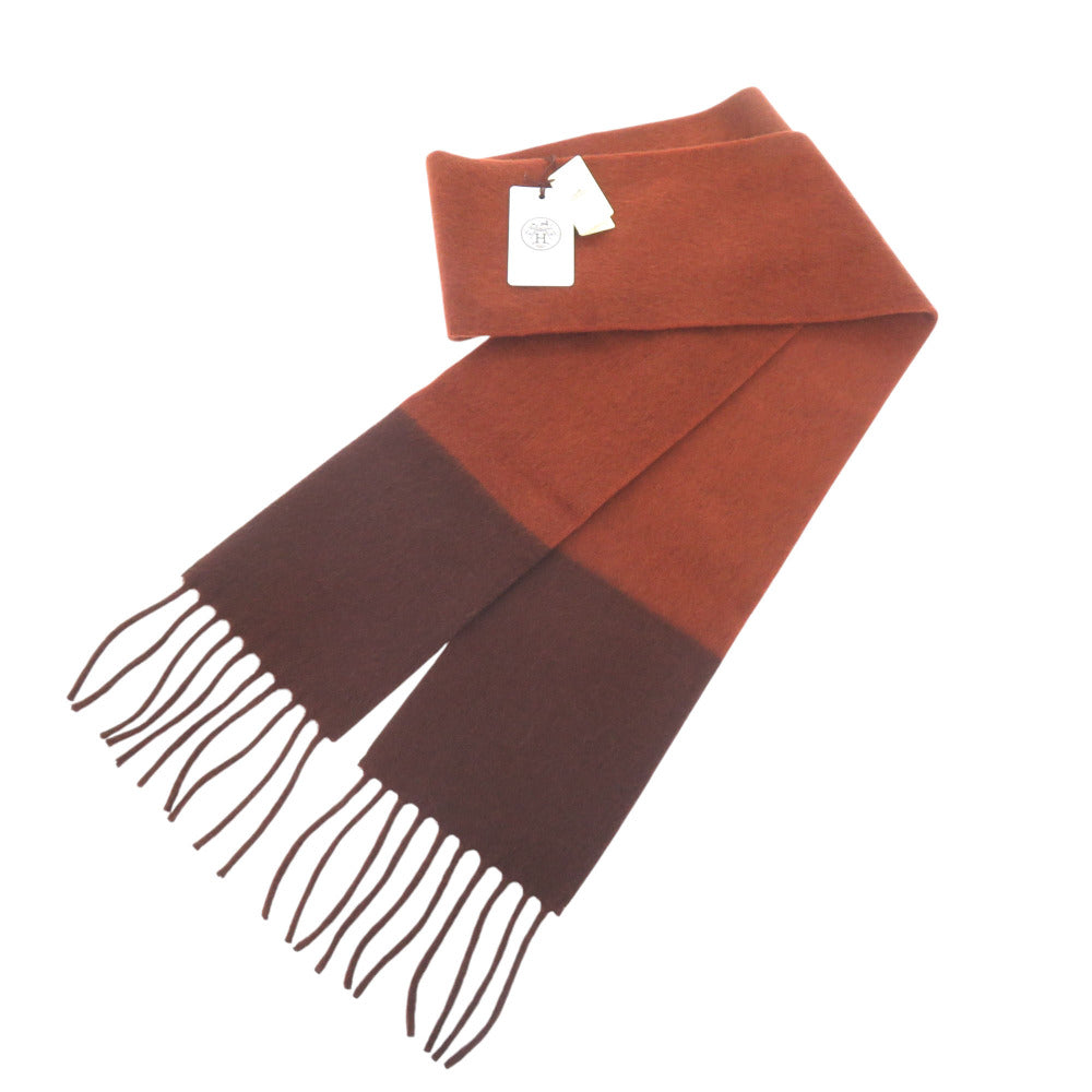 HERMES Scarf M10336 cashmere Brown skinny Women